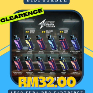 DISPOSABLE AKSO SUPA PRO 12K CARTRIDGE/FLAVOR